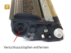 Brother TN-230, HL-3040 Verschlussstopfen entfernen