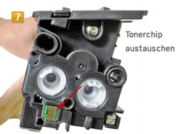 HP Color LaserJet CP 6015, CM 6030, CM 6040 Tonerchip austauschen