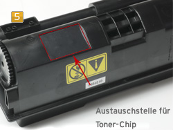 Chip der Kyocera TK-1130, FS-1030 MFP, FS-1130 MFP, Ecosys M 2530, Ecosys M 2030 wechseln