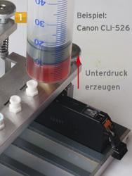 Canon PGI-520, CLI-521, PGI-525, CLI-526 Unterdruck erzeugen