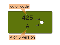 Color code 425 for BLACK and A for A-chip