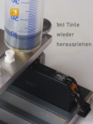 Canon PGI-520, CLI-521, PGI-525, CLI-526 1ml Tinte wieder herausziehen