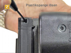 Samsung SCX-5635, SCX-5835, SCX-5935 Plastikspange lösen Samsung MLT-D 2082 S/ELS - Refillanleitung