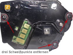 Samsung MLT-D 111 - Schweißpunkte entfernen