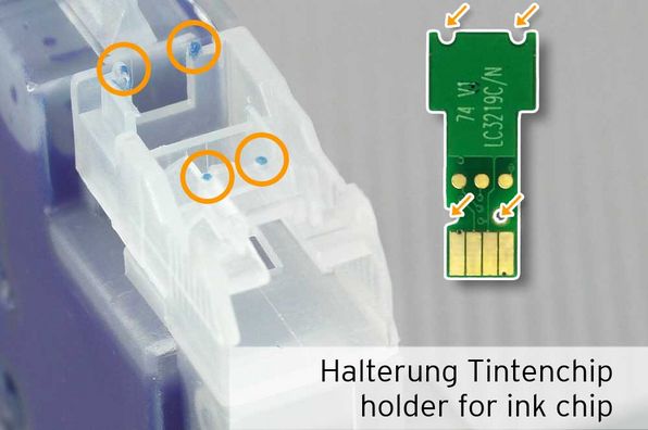 [Translate to Englisch:] Halterung für Chip an LC-3219 LC-3217 Patrone