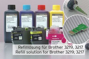 [Translate to Italienisch:] Nachfülltinte Refilltool Tintenchip Brother 3219 3217