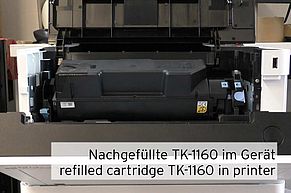 [Translate to Englisch:] Nachgefüllte TK-1160 Tonerkartusche im ECOSYS P 2040