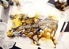 Handlettering Alkoholtinte Alcohol Ink