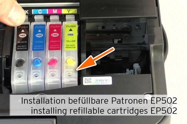 Installazione delle alternative di cartucce ricaricabili Epson 502