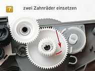Brother TN-3380, HL-5450, HL-6180 - zwei Zahnräder einsetzen Brother HL-5450, HL-6180 - Tonerpulver nachfüllen