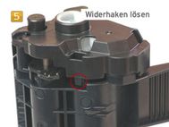 Brother TN-1050, HL-1110, HL-1112 Widerhaken lösen Brother HL-1110, HL-1112 - Resethebel