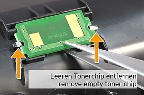 TK-1160 leeren Tonerchip entfernen