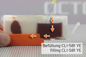 Tinte in befüllbare Druckerpatronen PGI-580 CLI-581 füllen