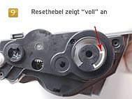 Brother TN-3380, HL-5450, HL-6180 - Resethebel zeigt "voll" an Brother HL-5450, HL-6180 - Nachfüllanleitung