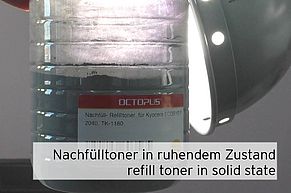 Refilltoner in Tonflasche im Ruhezustand