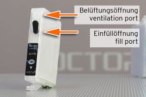 Einfüllöffnung für Nachfülltinte an Epson 603 Fill In Patrone