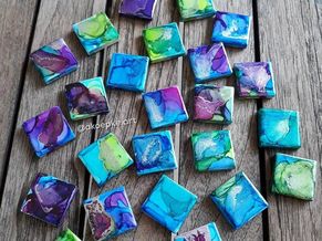 Epoxy Resin Refrigerator Magnets with Alcohol Ink