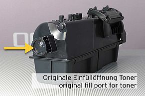 Original fill port for toner on TK-1160