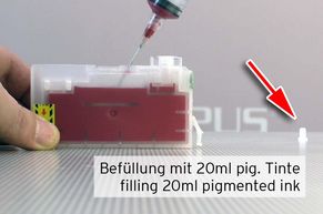 20ml pigmentierte Tinte in die Fill In Patrone für Epson 405 einfüllen