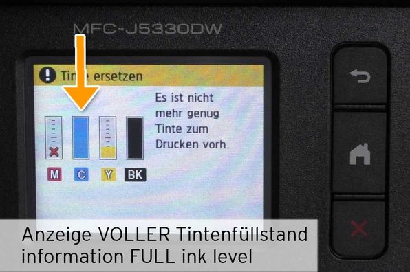 [Translate to Englisch:] Fill In Patrone LC-3219 CYAN mit vollem Tintenfüllstand