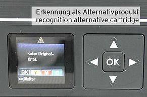 Display showing that alternative Epson 29 cartridge is installed