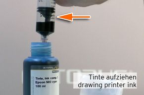 10ml Refilltinte Epson 502 Patrone in Spritze aufziehen