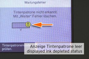 Alternative Anzeige Tintenpatrone leer für Epson 603