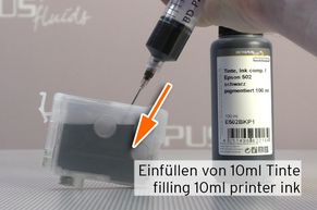 filling refillable Epson 603 cartridge with 10ml printer ink