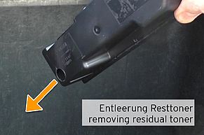 TK-1160 cartridge remove residual toner before refill