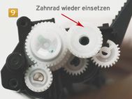Brother TN-1050, HL-1110, HL-1112 Zahnrad einsetzen Brother HL-1110, HL-1112 - Refillinstruction