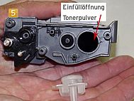 Brother TN-2320 - Einfüllöffnung Tonerpulver Brother HL-L 2300, HL-L 2320, HL-L 2340, HL-L 2360 - Tonerrefill