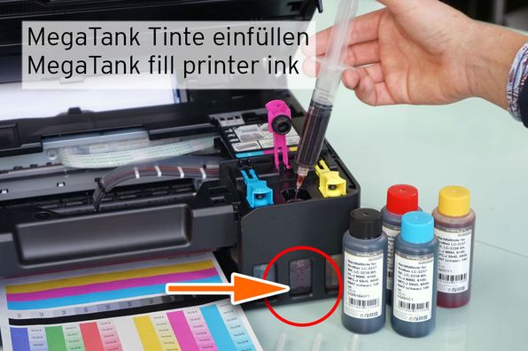  Magenta refill ink GI-51 filled into the tank