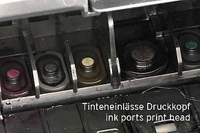 Tinteneinlass innerhalb Canon Druckkopf