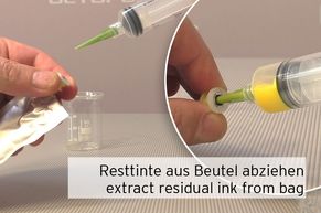 Absaugen der Resttinte aus Epson Tintenpatrone