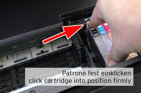 Snapping Epson 405 cartridge into printhead carriage