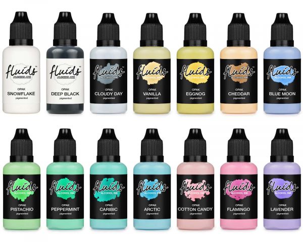 Octopus Fluids Alcohol Ink OPAK PEPPERMINT for fluid art and resin, blue