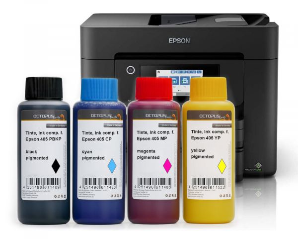 Refill ink for Epson 405 ink cartridges, WF-3820, WF-4820, WF-7830 magenta with syringe