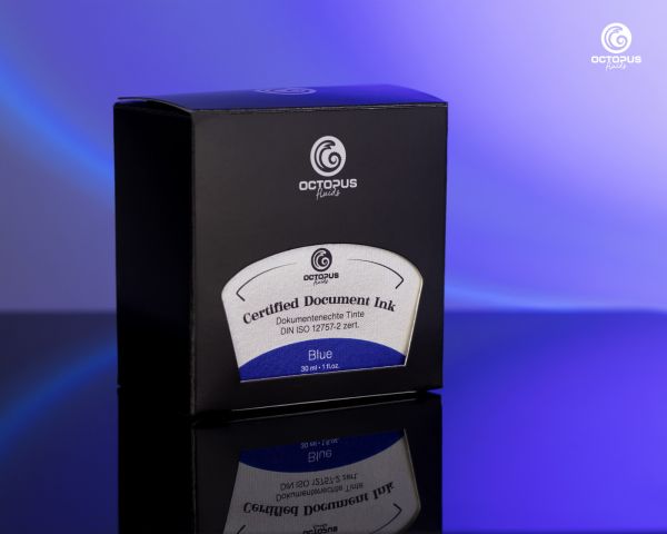 Document Ink blue, document-proof ink, certified according to DIN ISO 12757-2, 30 ml