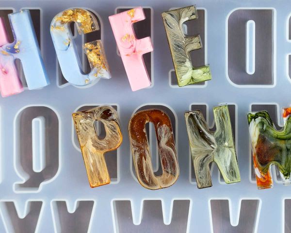 Silikonform, Gießform für Epoxidharz bzw. Resin zur Anfertigung von Buchstaben groß XXL