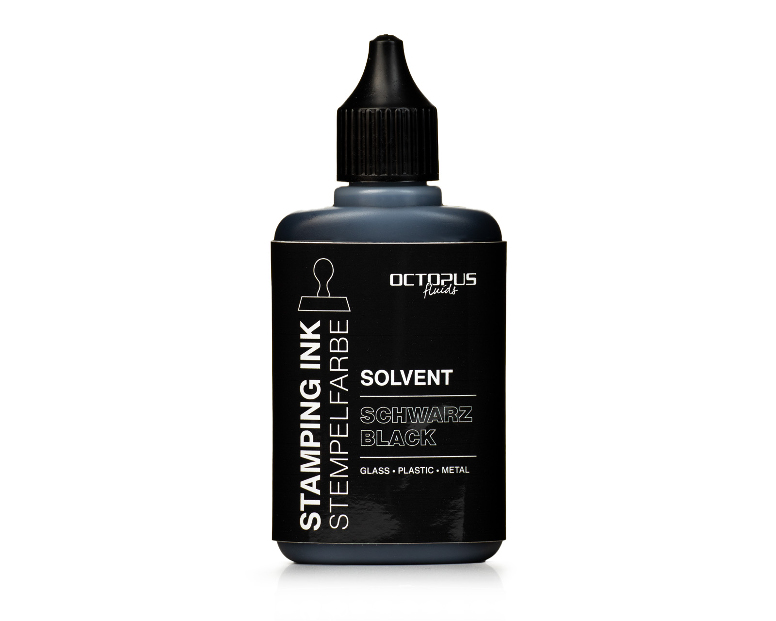 Lenizett Solvent stamping ink for smooth surfaces, black