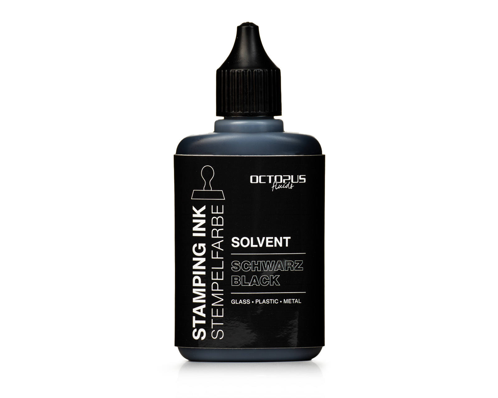 Colore del timbro del solvente, resistente all'acqua, nero Colore del timbro del solvente, resistente all'acqua, nero