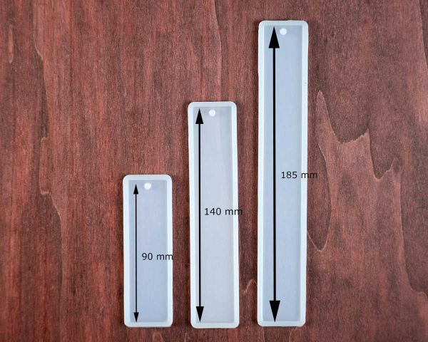 Silikonform, Gießform für Epoxidharz bzw. Resin zur Anfertigung von Lesezeichen, 3 Stück