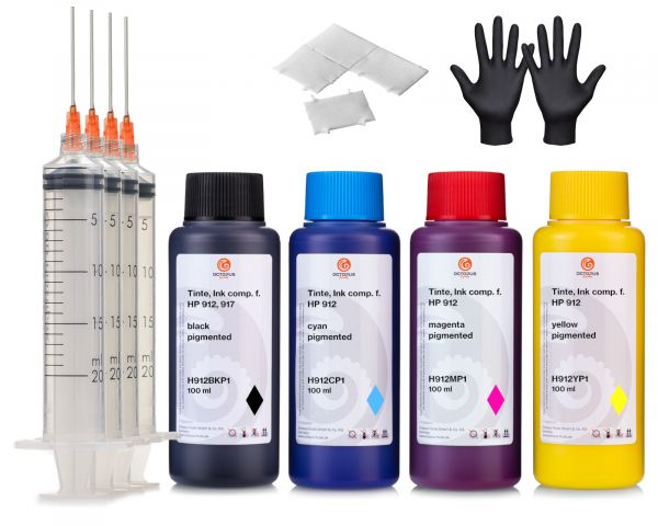 Refill ink set compatible for HP 912, 917