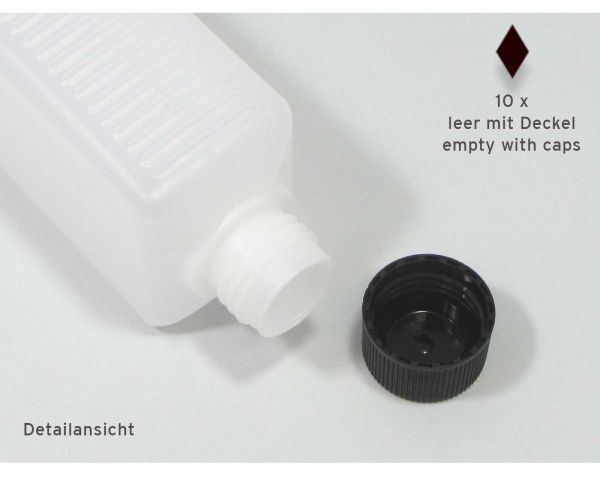Plastic bottle 250 ml, empty, for refill-sets (10 pcs.)