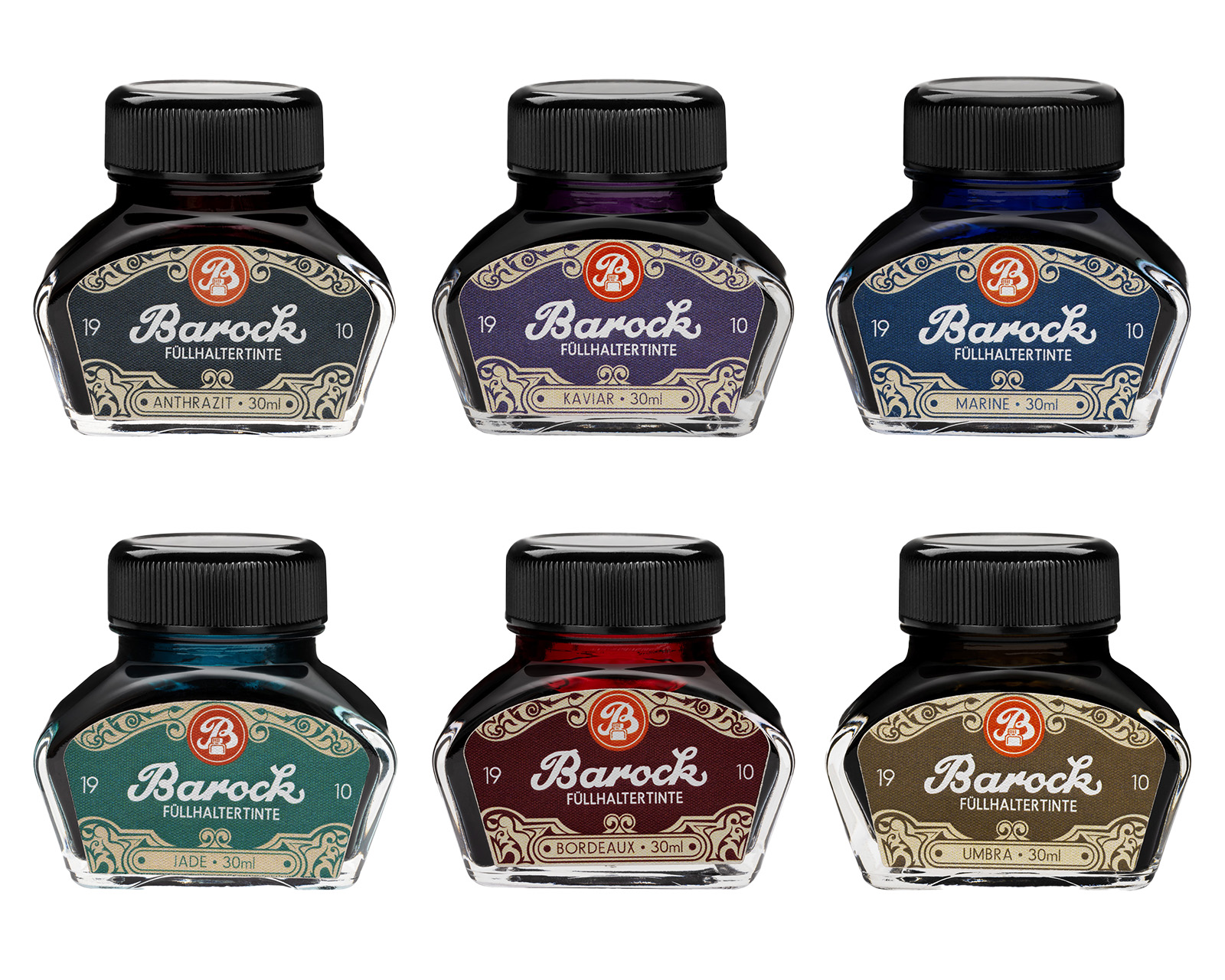 Barock 1910 writing ink, fountain pen ink in 30 ml jar