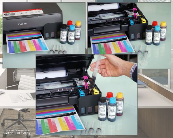 Nachfülltinte für Canon GI-50 PBKP, GI-51 PBKP Pixma MegaTank schwarz mit Spritze