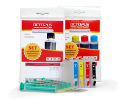 Refillable Cartridges T0711, T0714 with Ink Refill Kits (non-OEM) for Epson