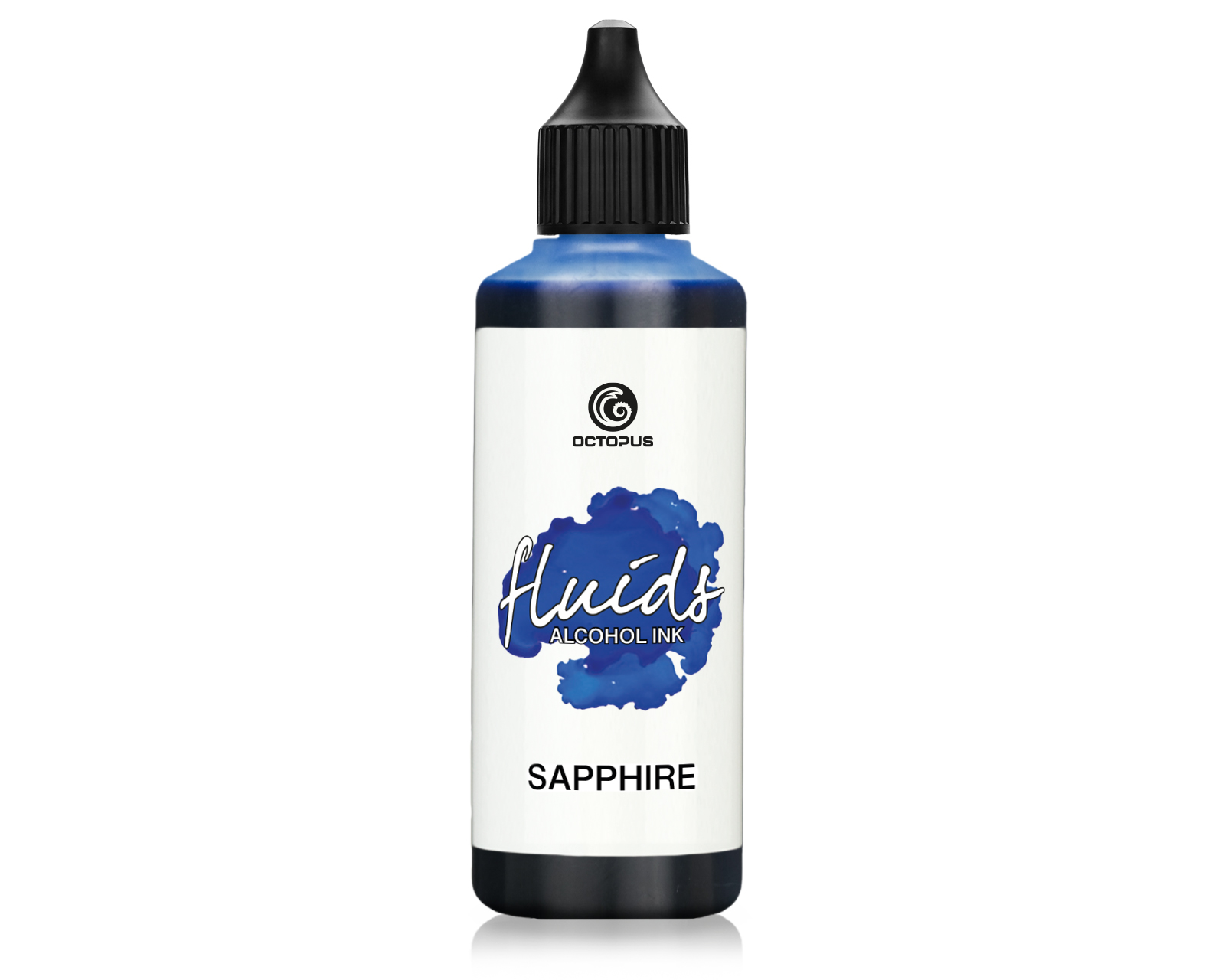 100 ml Octopus Fluids Alcohol Ink BLUE SAPPHIRE, Inchiostro ad alcohol per Fluid Art e Resin Art, blu