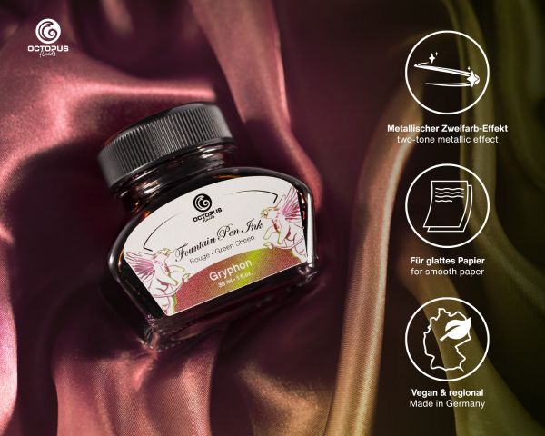 Fountain Pen Ink Sheen with converter, Gryphon, Brown, 30 ml