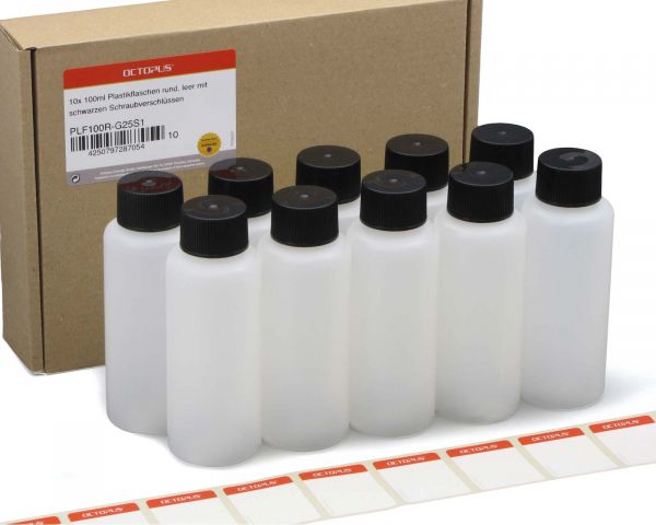 10x 100ml Bottiglie di plastica per liquidi come inchiostro con tappi